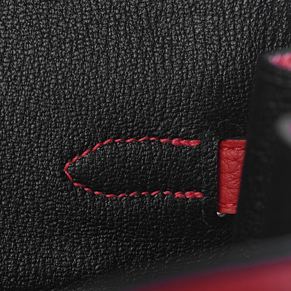 Hermes Taurillon Clemence Horseshoe Birkin 35 Rouge Casaque Black 27 of 40