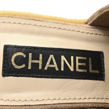 Chanel Suede Lambskin Quilted CC Mules 39 Black Beige 8 of 10