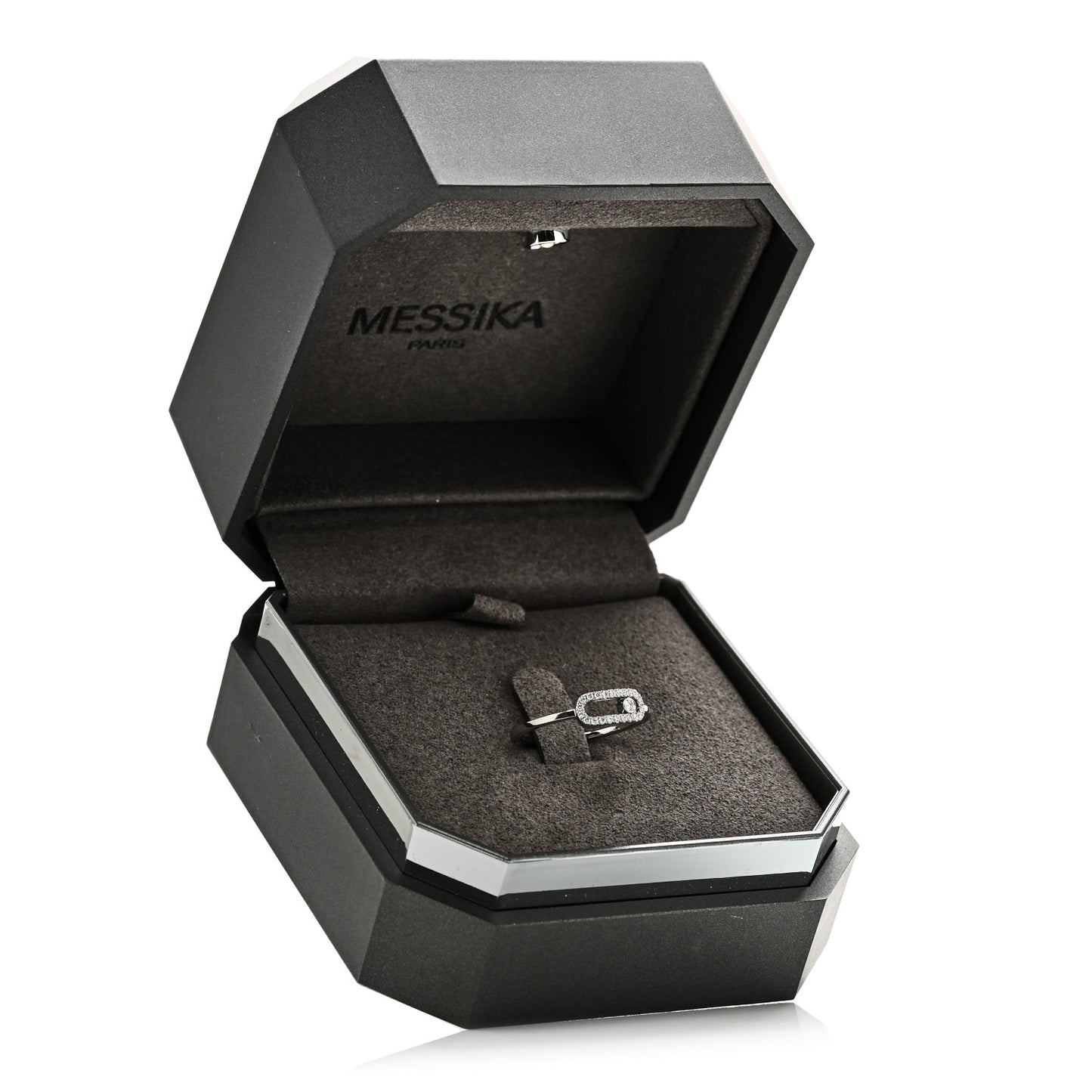 18K White Gold Diamond Move Uno Ring 50 5.25