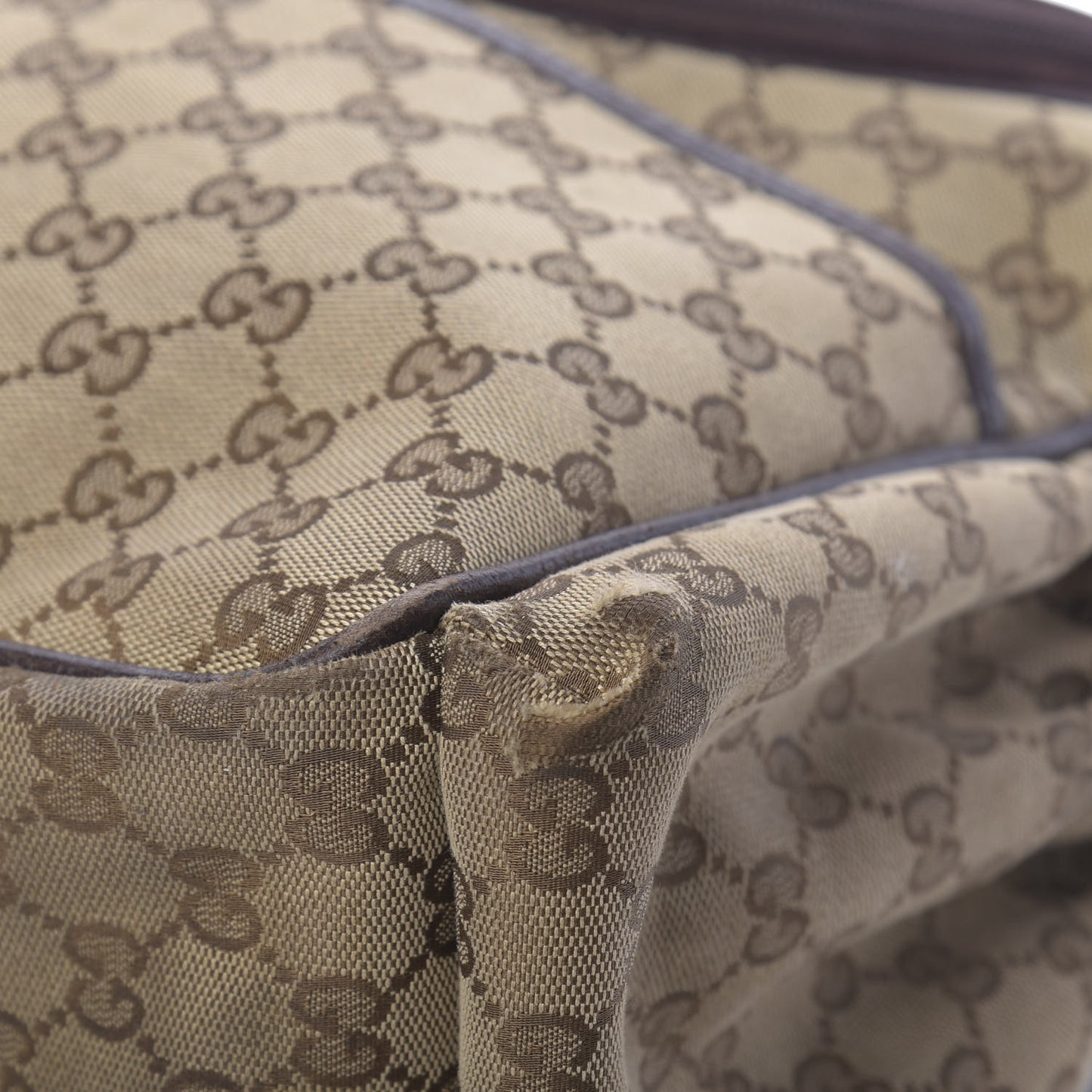 Monogram Natural Pigskin Large Diaper Bag Beige Ebony Cocoa Dark Chocolate