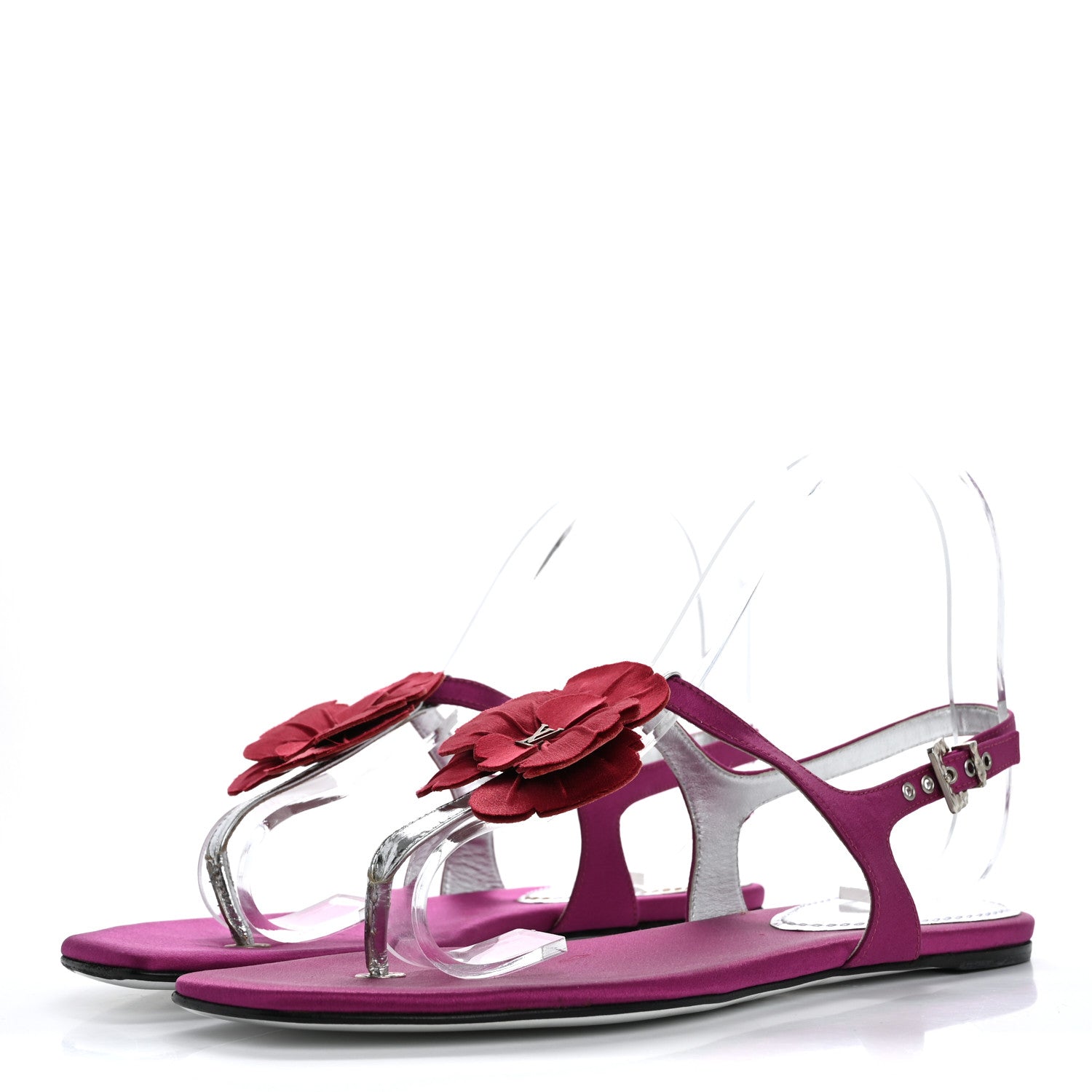 Louis Vuitton Satin Hawaii Sandals 37 Pink 4 of 11