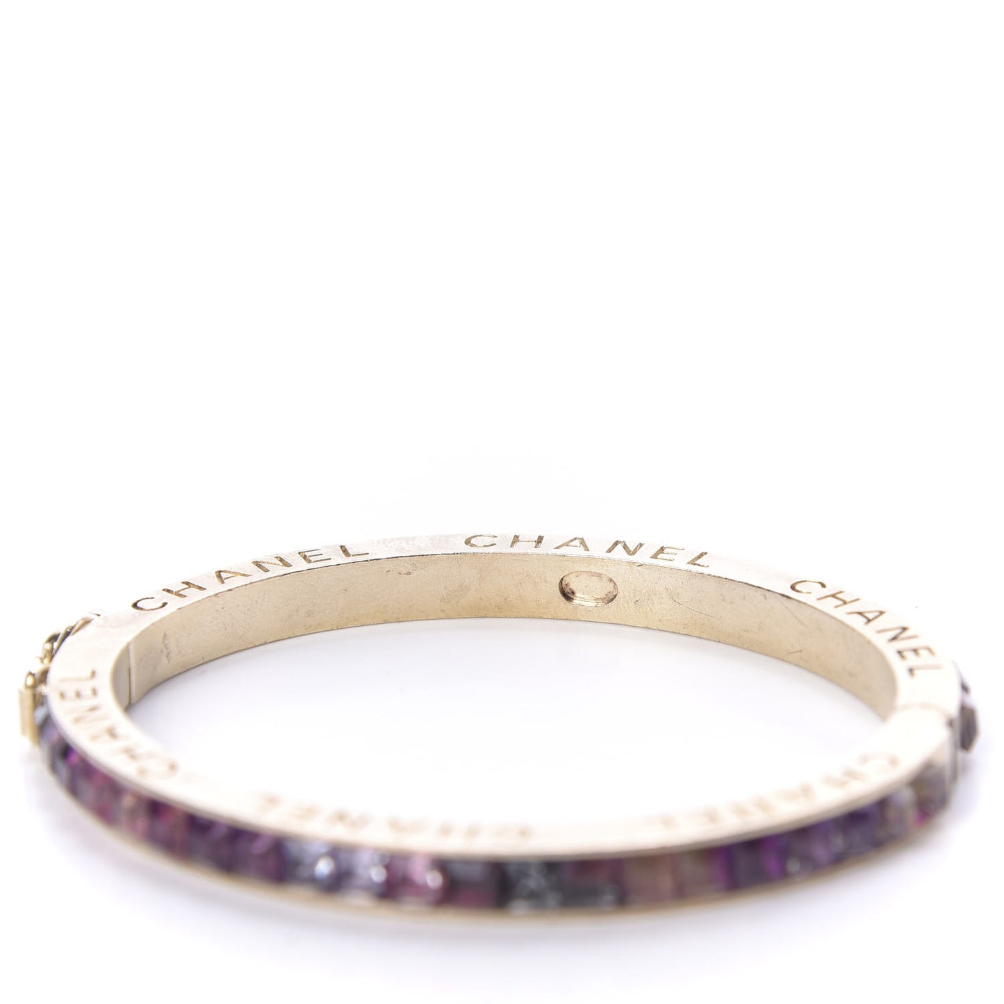 Crystal Logo Bracelet Gold Purple