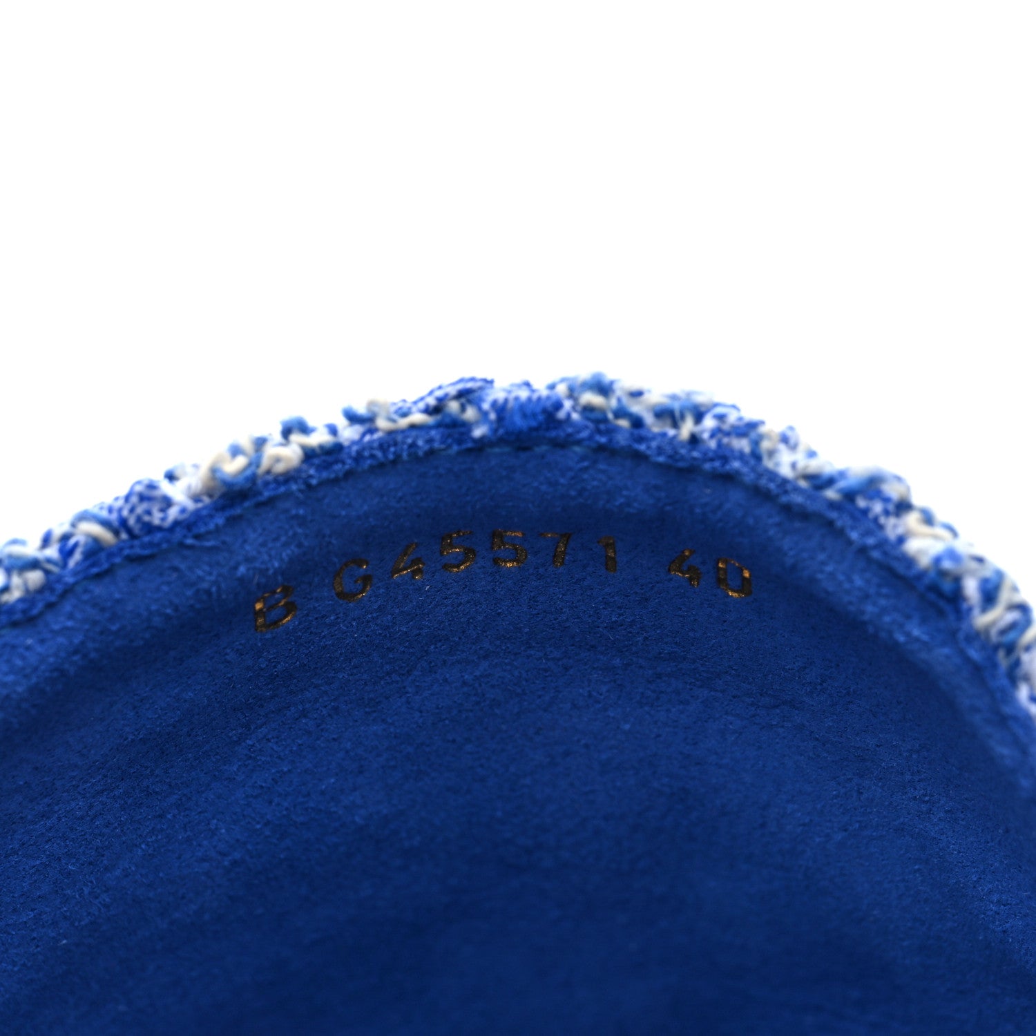 Chanel Tweed Sequin Cap Toe CC Espadrilles Mule 40 Blue White 9 of 10