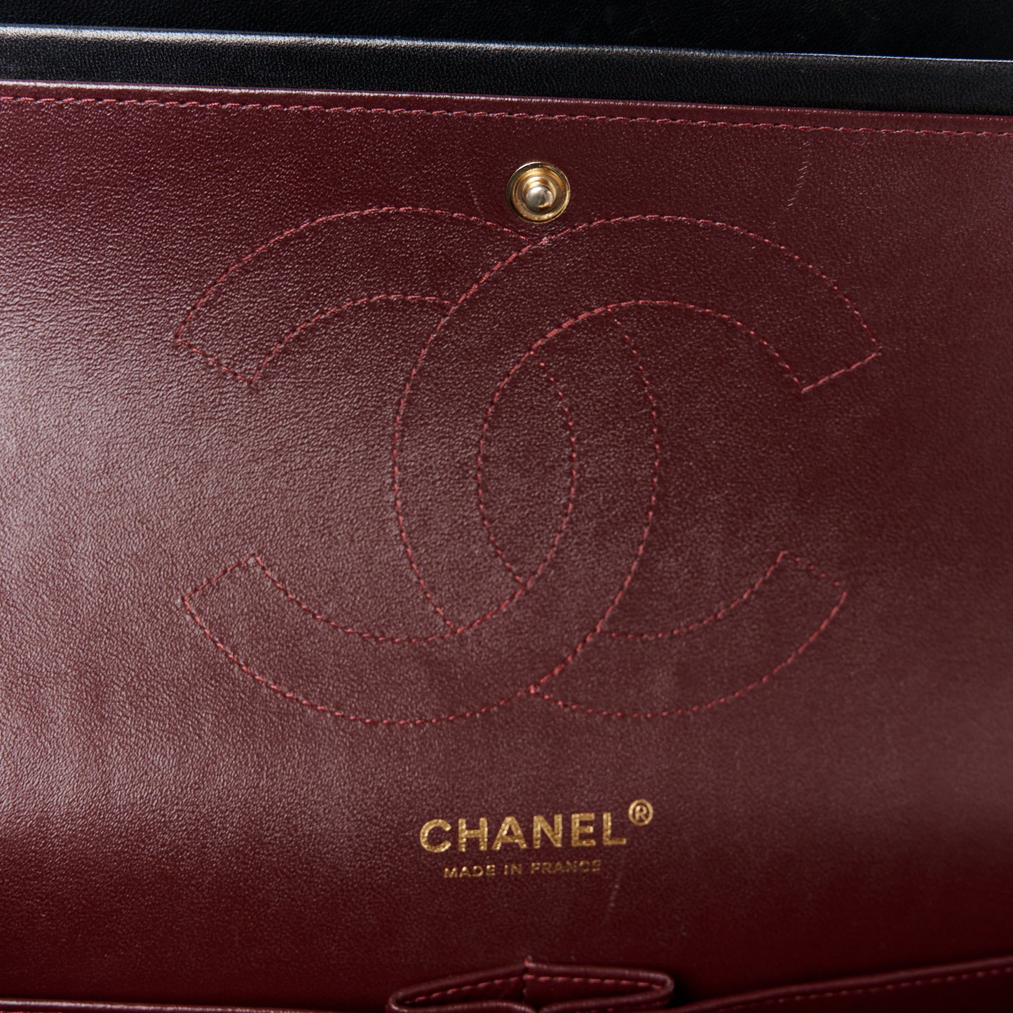 Lambskin Quilted Jumbo Double Flap Black
