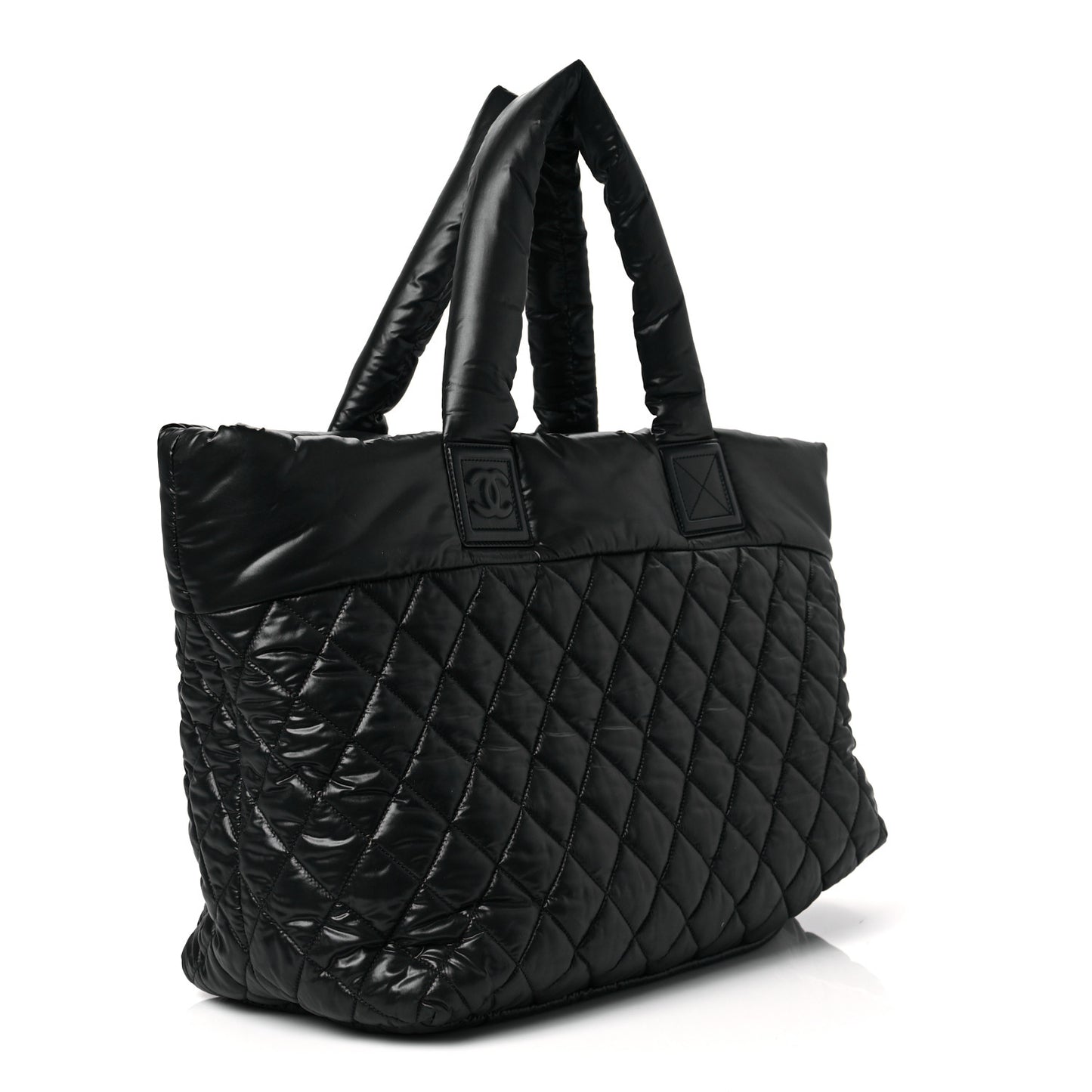 Nylon Quilted Large Coco Cocoon Tote Black