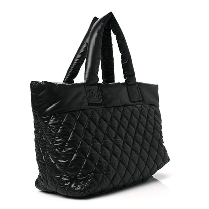 Chanel Nylon Quilted Large Coco Cocoon Tote Black 3 of 8