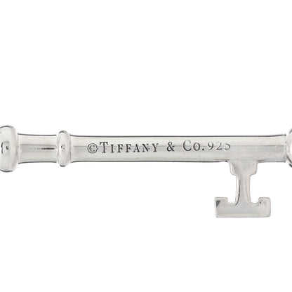 Tiffany Sterling Silver Diamond Large Daisy Key Pendant 3 of 4