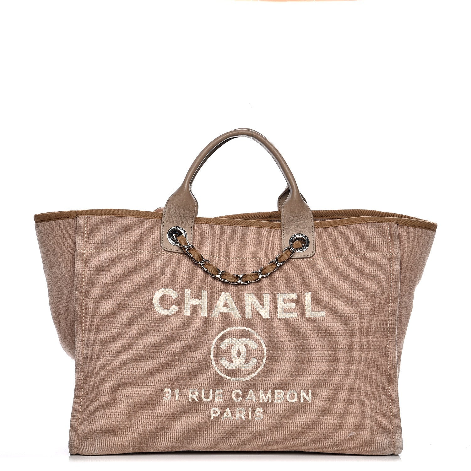 Chanel Canvas Large Deauville Tote Ecru 1 of 12