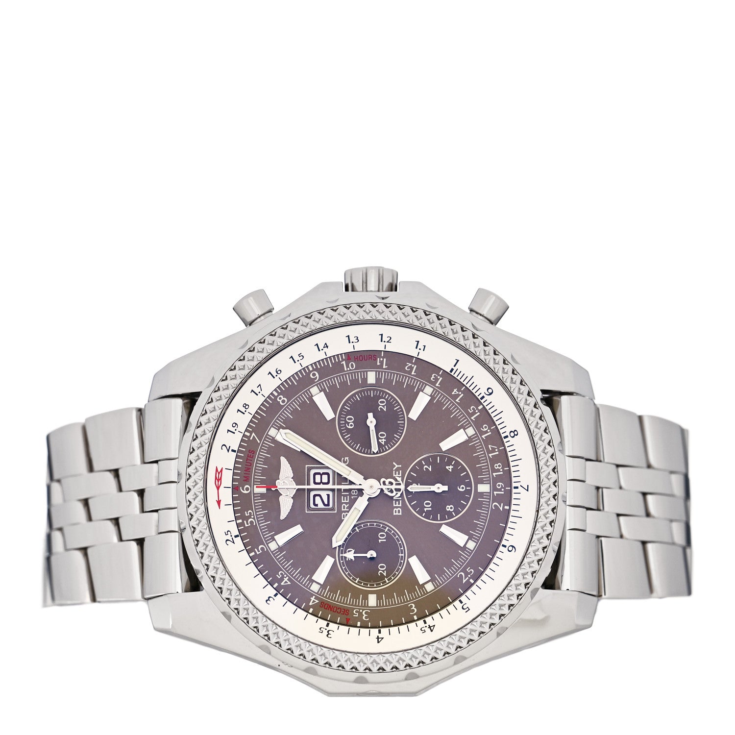 Breitling Stainless Steel 49mm Bentley 6.75 Chronograph Automatic Watch Brown A44362 2 of 4