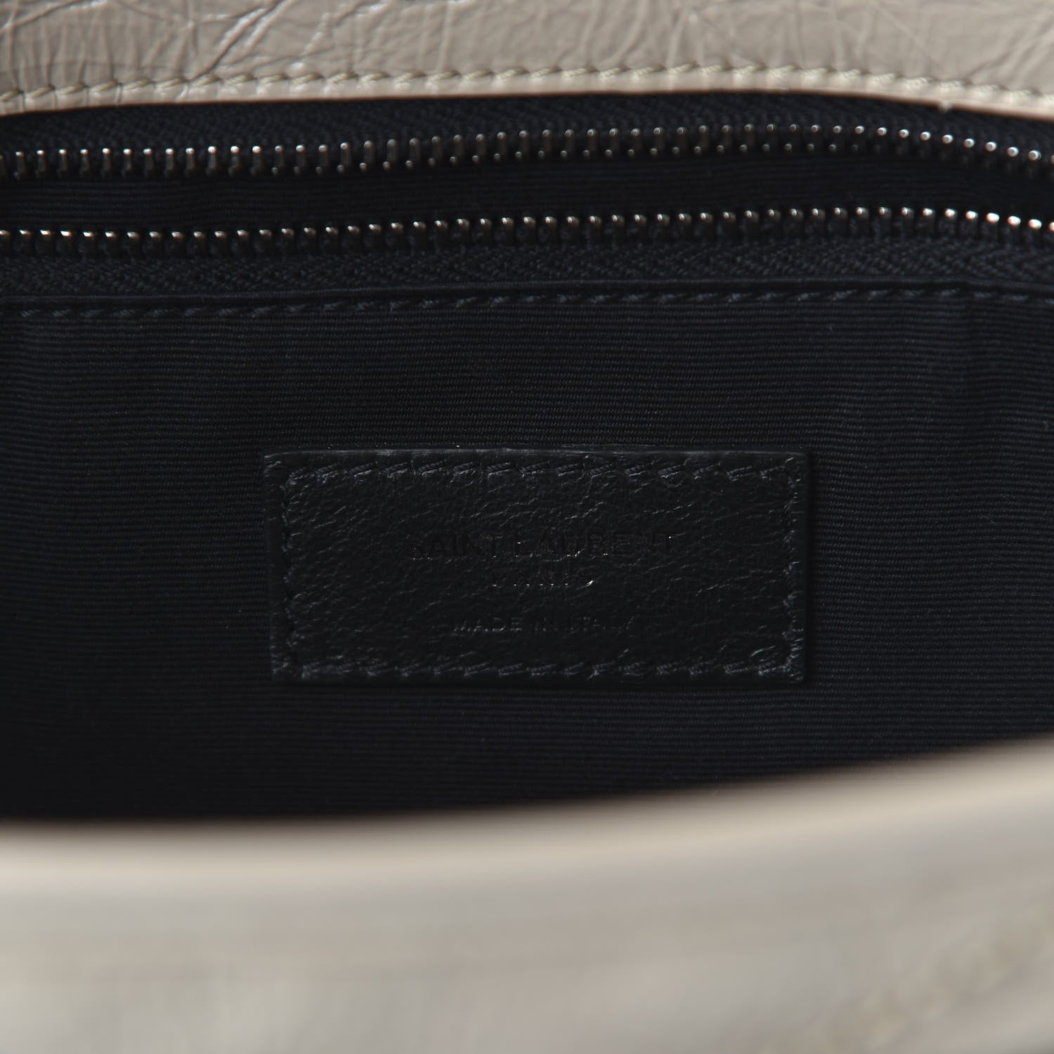 Saint Laurent Crinkled Calfskin Matelasse Monogram Medium Niki Chain Satchel Light Natural 8 of 9