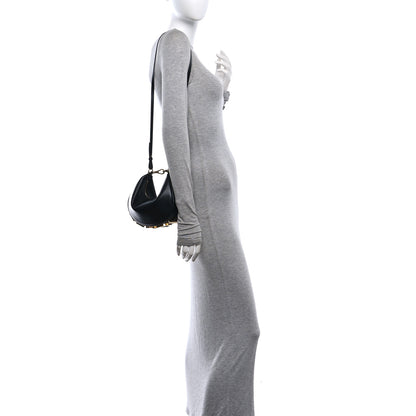 Fendi Vitello Grace Matte Mini Fendigraphy Hobo Bag Black 2 of 13