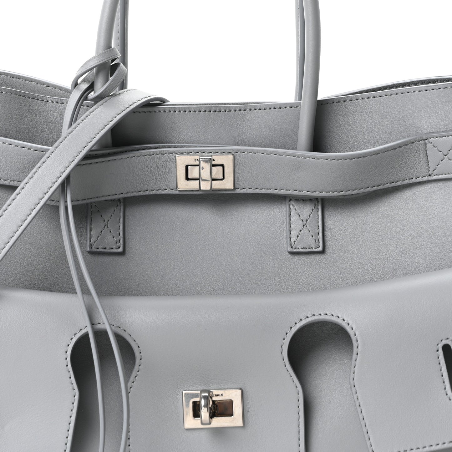 Smooth Calfskin Small Bel Air Carry All Bag Cloud Grey