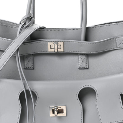 Balenciaga Smooth Calfskin Small Bel Air Carry All Bag Cloud Grey 7 of 9