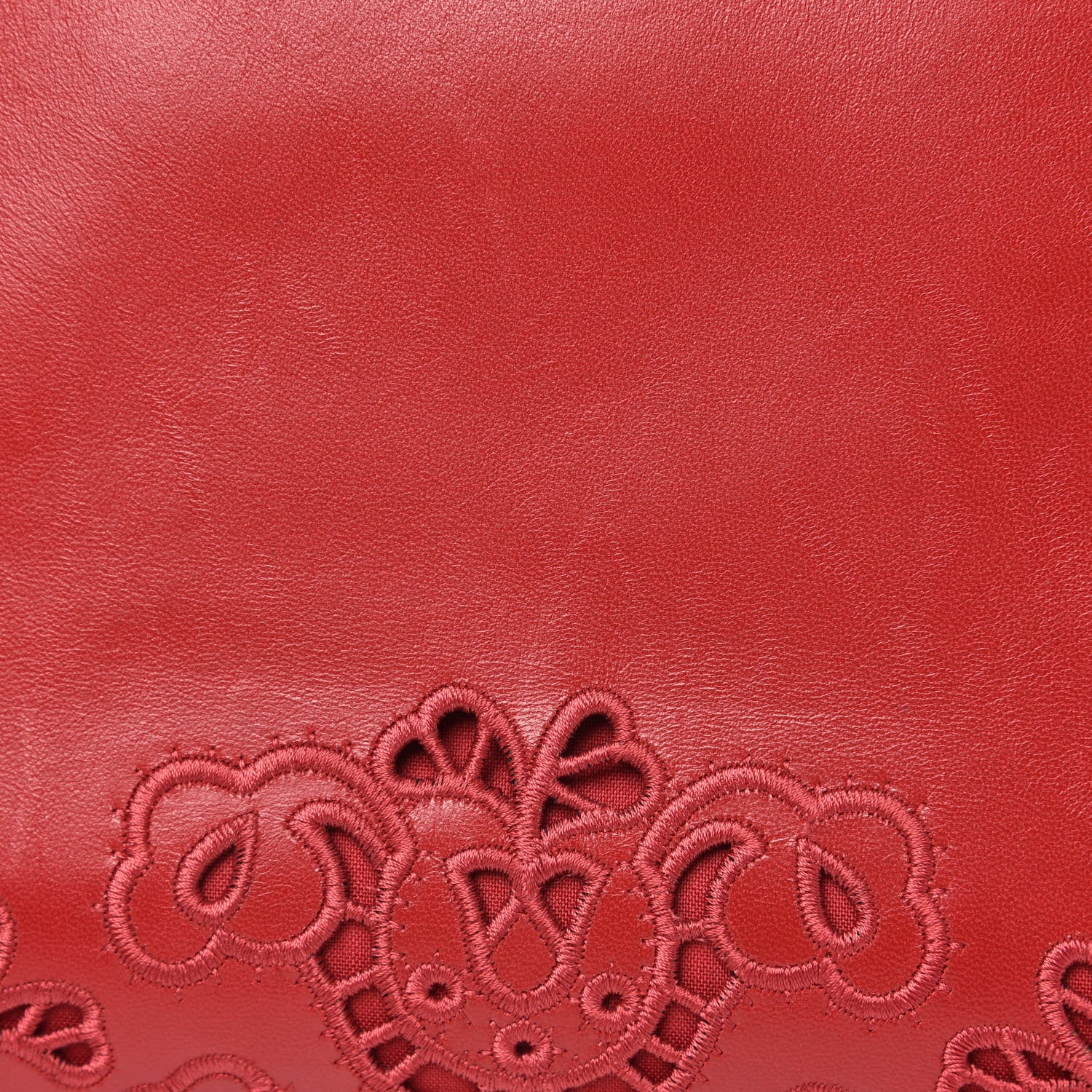 Dolce & Gabbana Lambskin Medium Embroidered Laser Cut Miss Sicily Satchel Red 13 of 14