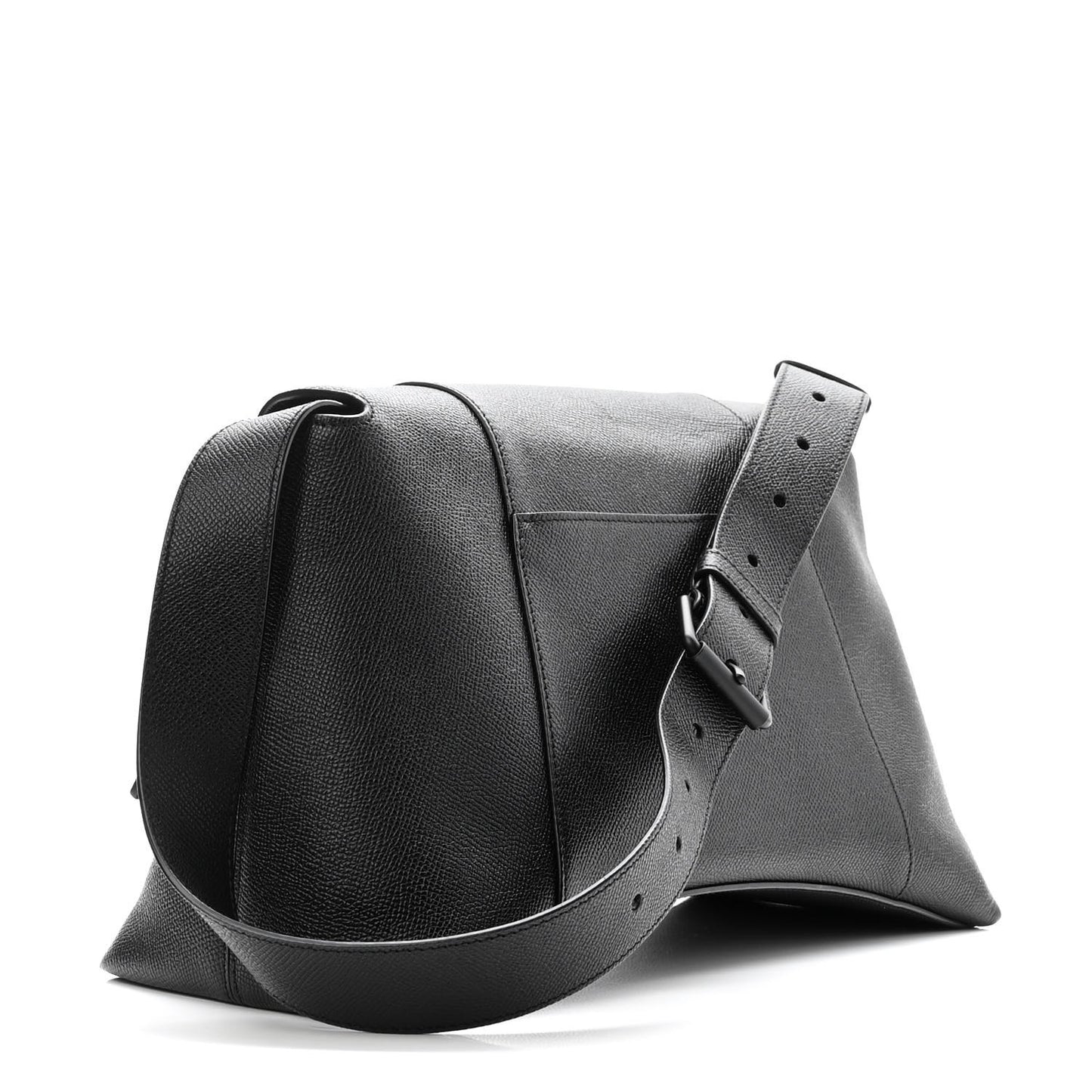 Grained Calfskin Monochrome M Downtown Shoulder Bag Black