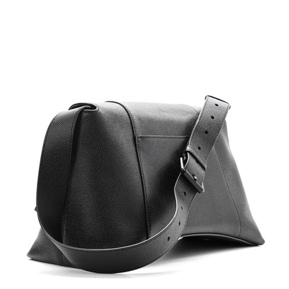 Balenciaga Grained Calfskin Monochrome M Downtown Shoulder Bag Black 3 of 10
