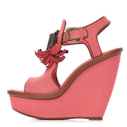 Louis Vuitton Canvas Destination Wedges 39 Coraile 1 of 19