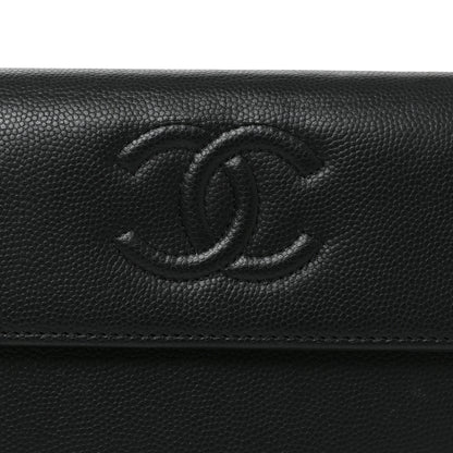 Chanel Caviar Timeless CC Large Gusset Flap Wallet Black 8 of 9