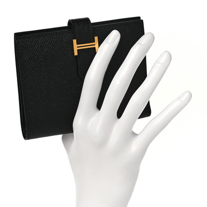 Hermes Epsom Bearn Compact Wallet Black 2 of 9