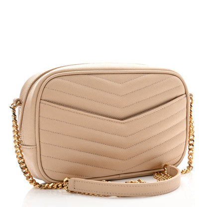 Saint Laurent Grain De Poudre Matelasse Monogram Mini Lou Camera Bag Dark Latte 3 of 9