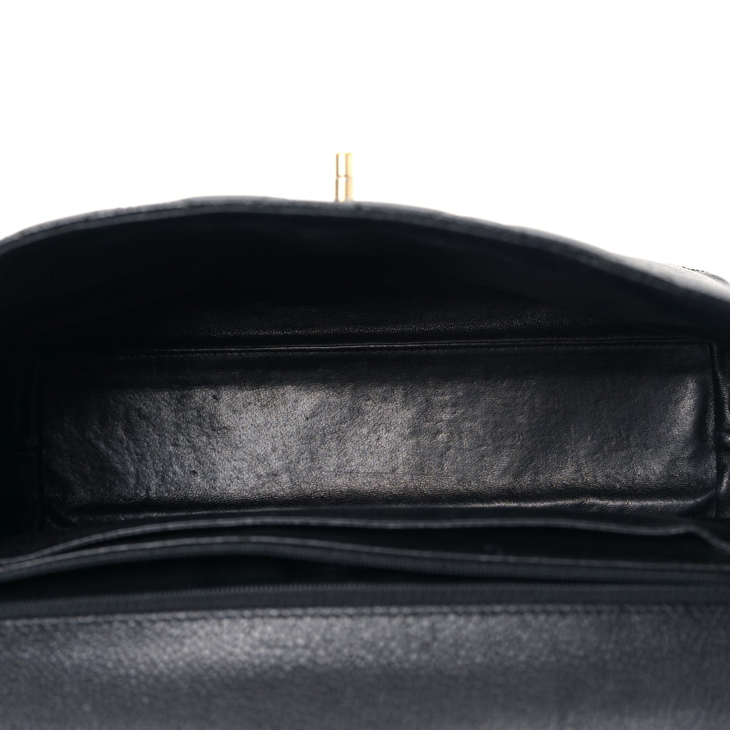 Caviar Quilted Jumbo Kelly Flap Black