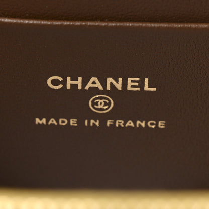 Chanel Lambskin Quilted Small Top Handle Vanity Case With Chain Green Brown 6 of 10