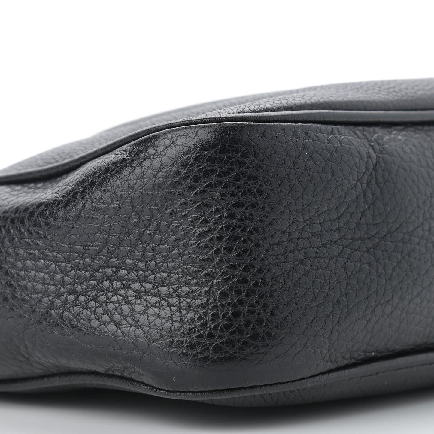 Pebbled Calfskin Small Soho Disco Bag Black