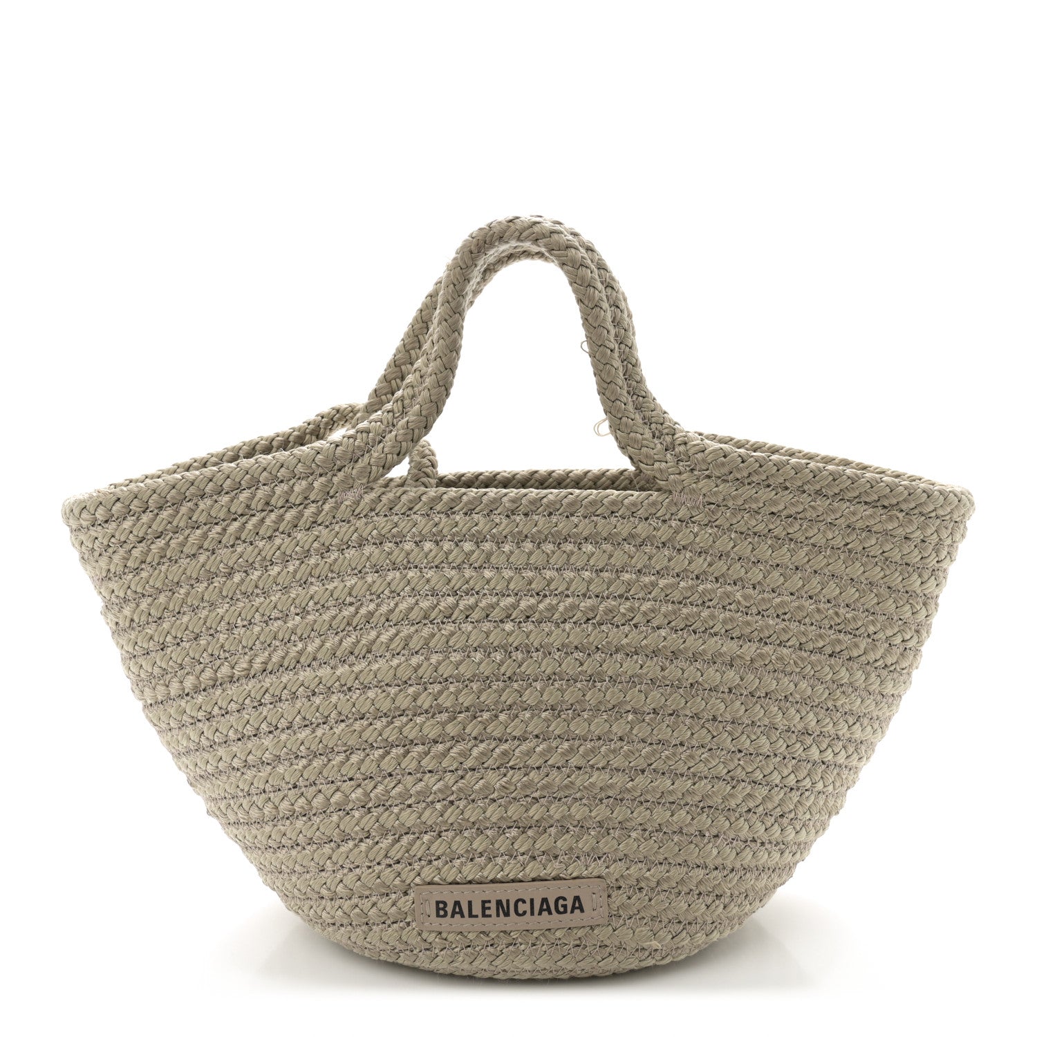 Balenciaga Nylon Lambskin Woven Small Ibiza Basket Kaki 1 of 13