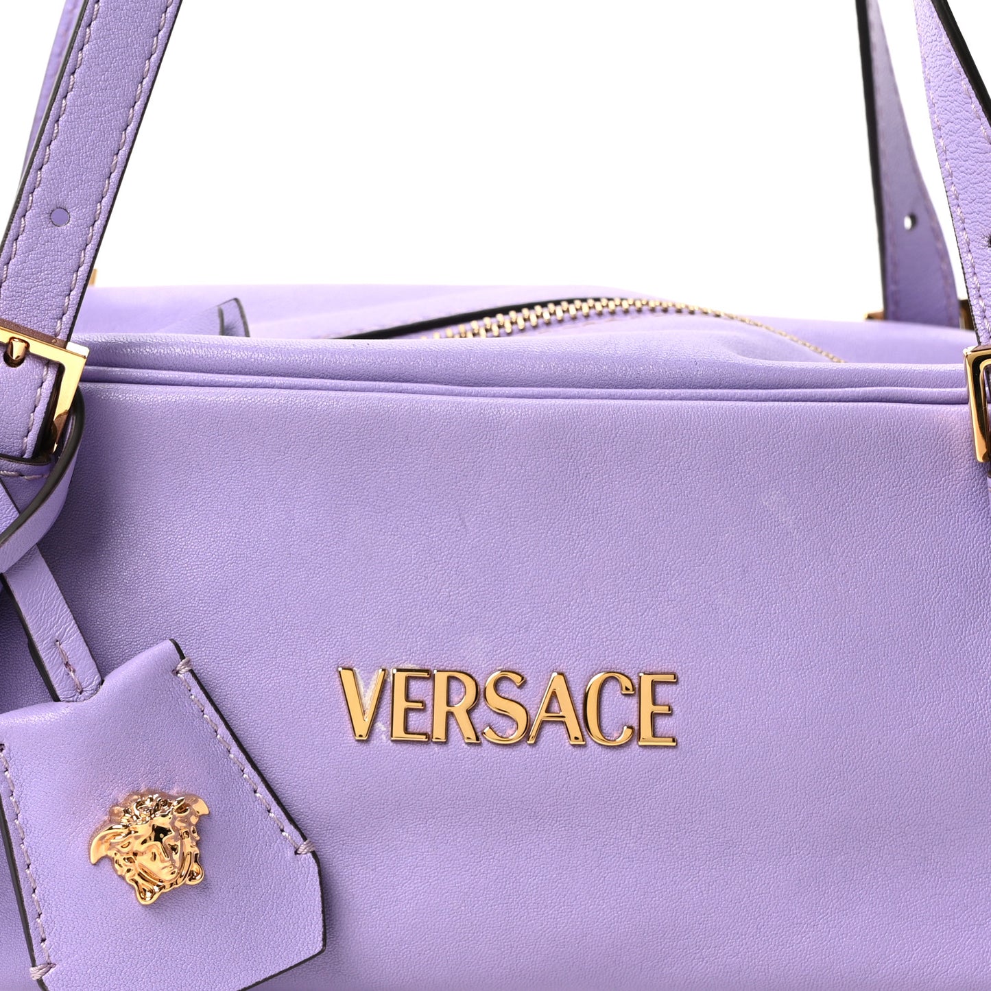 Lambskin Tag Bowling Bag Lilac