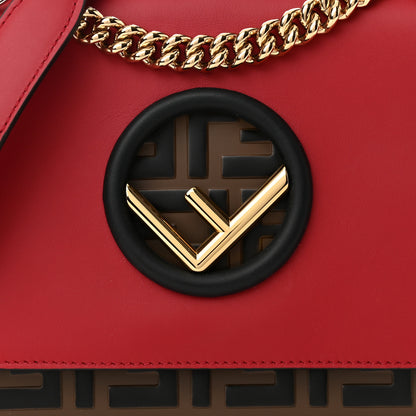 Fendi Vitello Century F is Fendi Bi-Color FF 1974 Embossed Small Kan I Shoulder Bag Fragola Maya Black 8 of 10