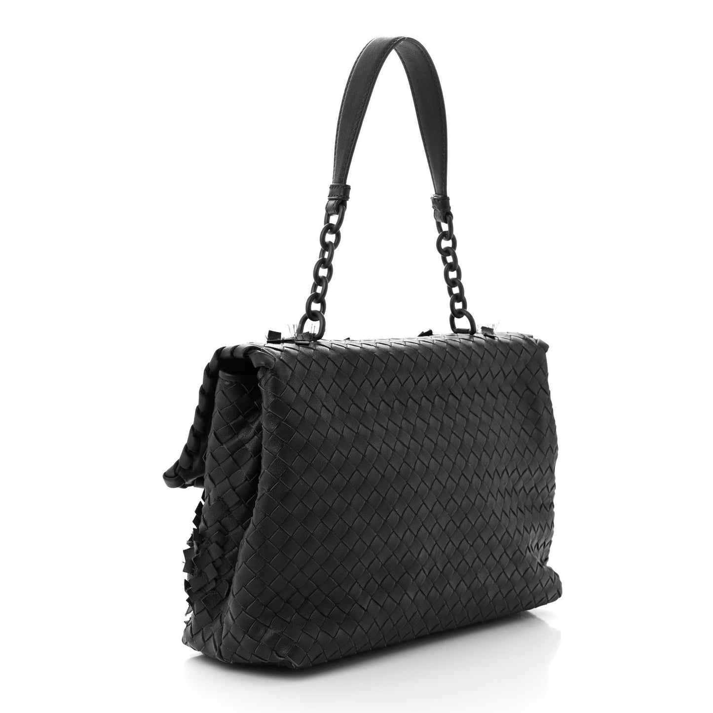 Nappa Intrecciato Fringe Flap Black