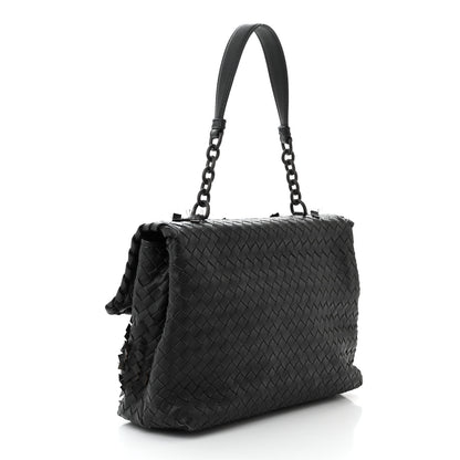 Bottega Veneta Nappa Intrecciato Fringe Flap Black 3 of 10
