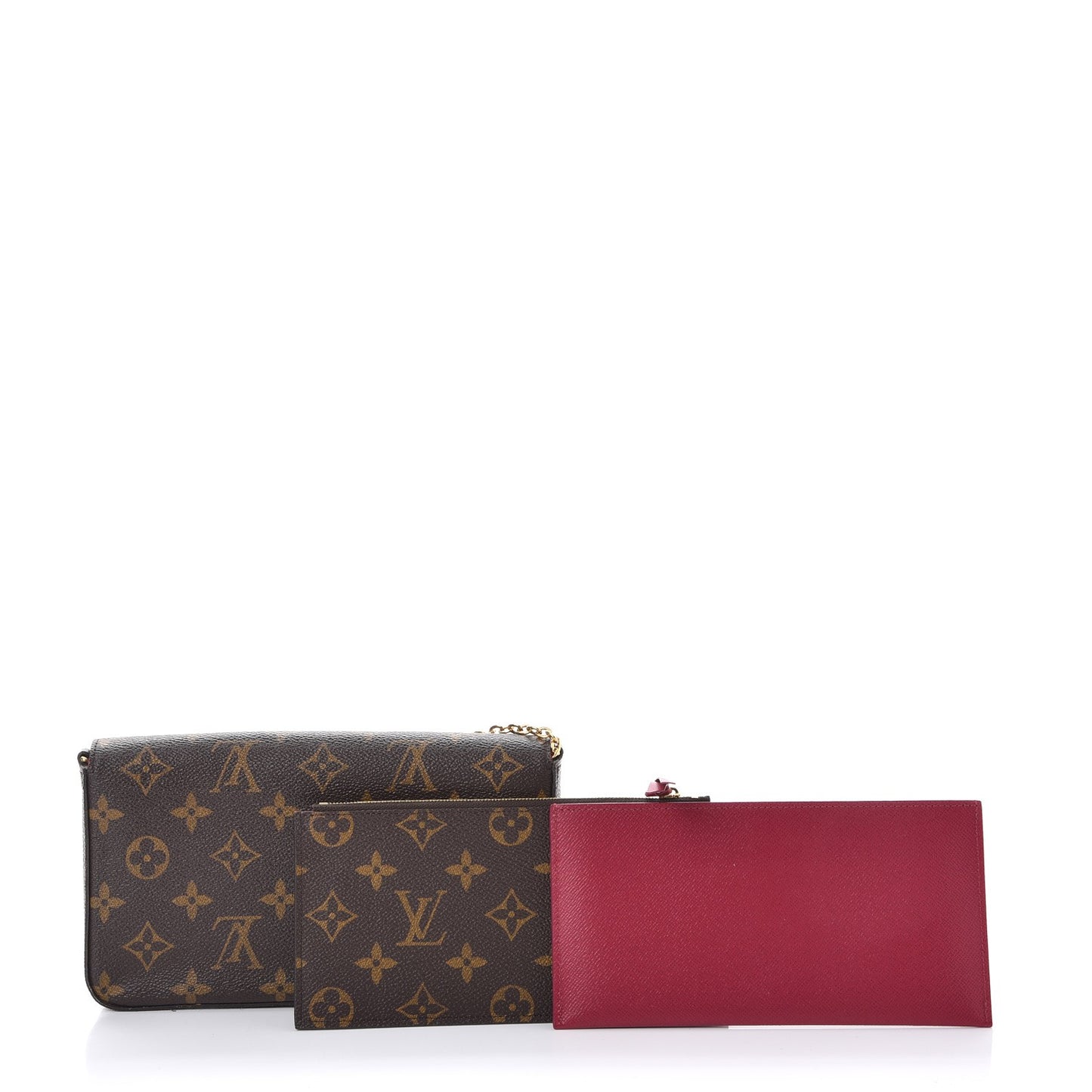 Monogram Pochette Felicie Chain Wallet Fuchsia