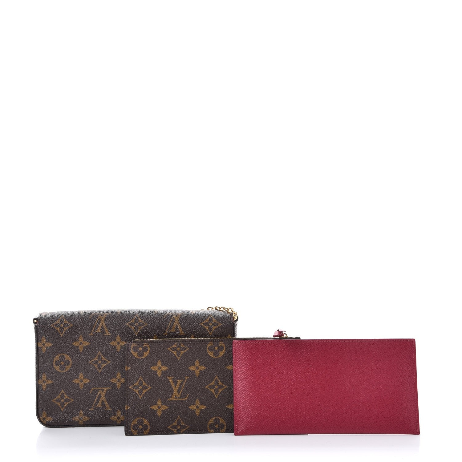 Louis Vuitton Monogram Pochette Felicie Chain Wallet Fuchsia 6 of 14
