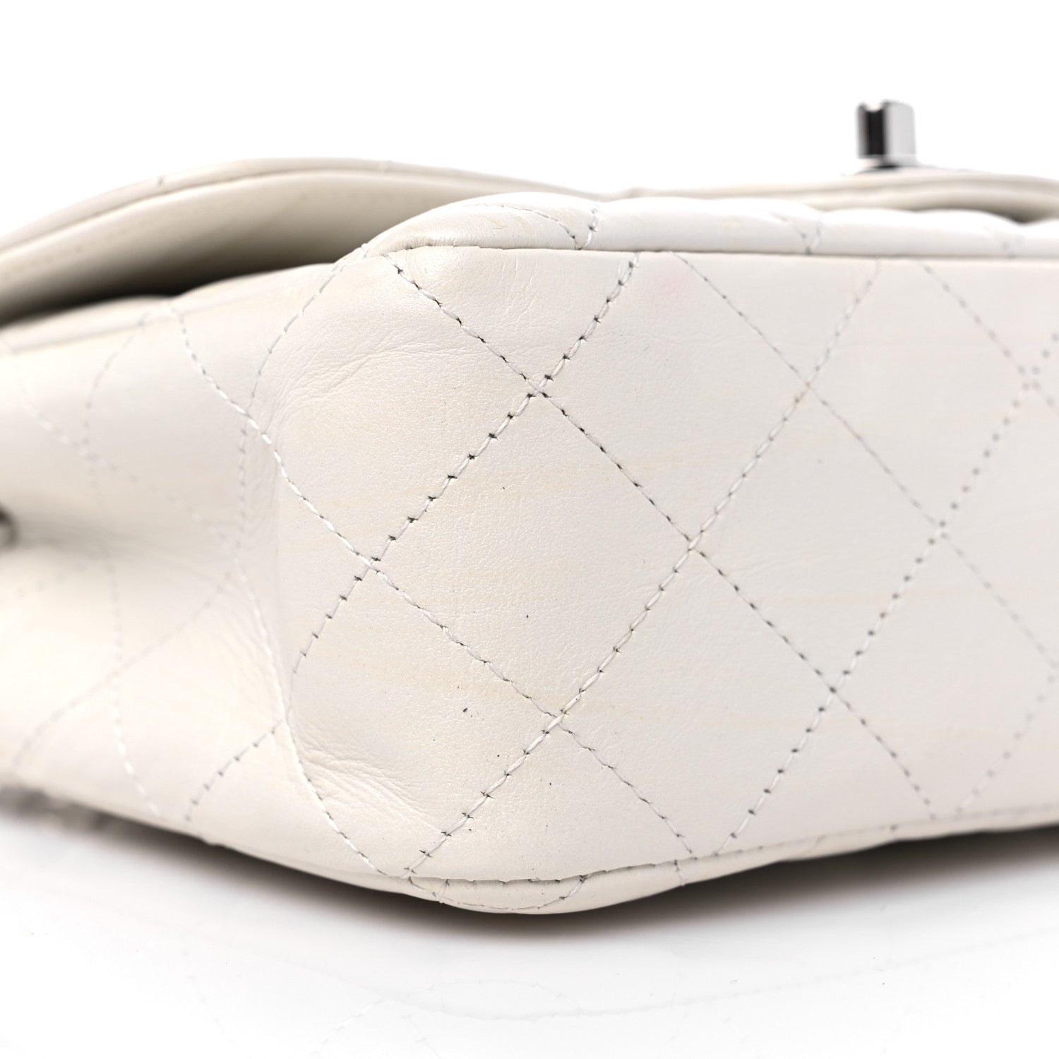 Chanel Calfskin Quilted Mini Rectangular Flap White 8 of 13