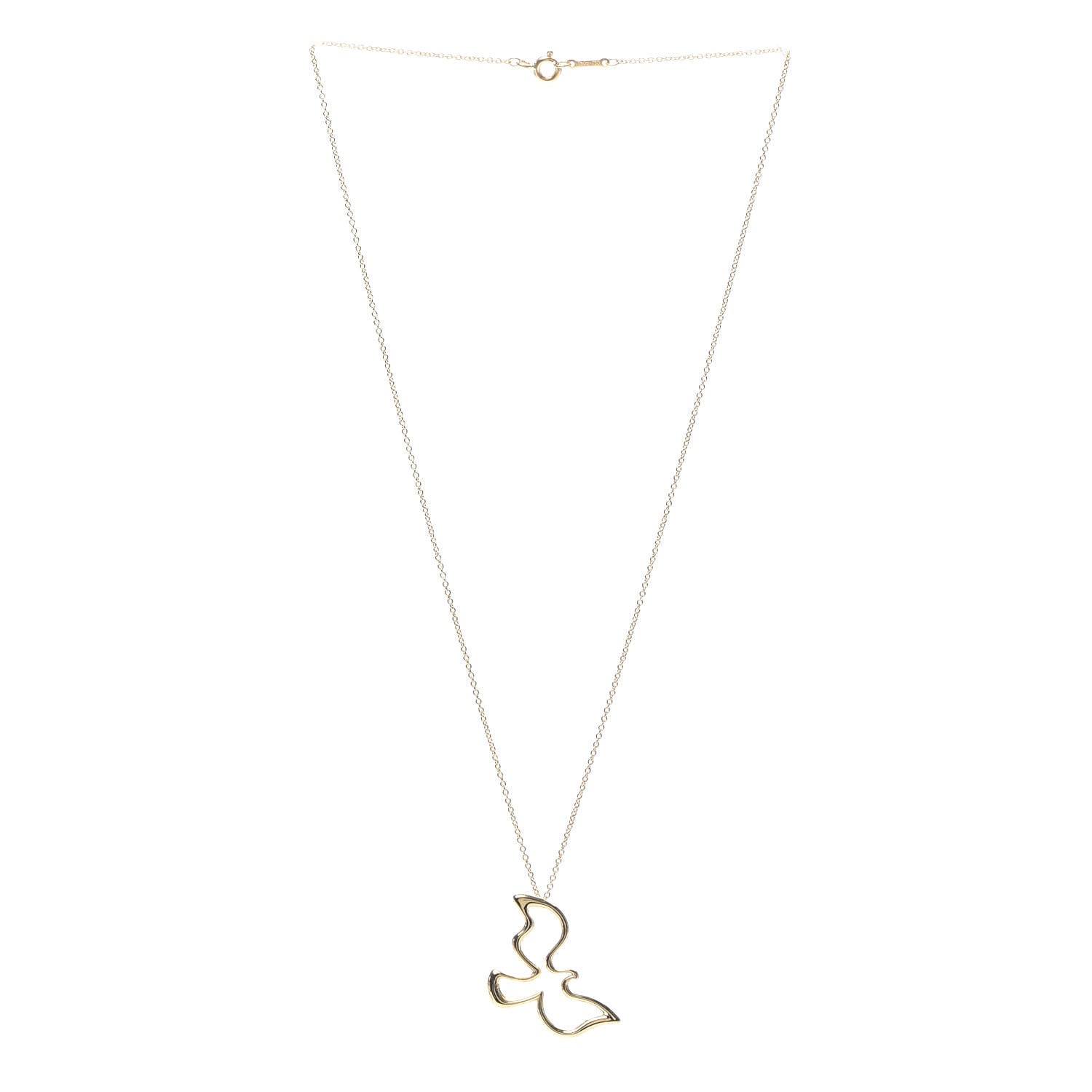 Tiffany 18K Yellow Gold Paloma Picasso Dove Pendant Necklace 3 of 6