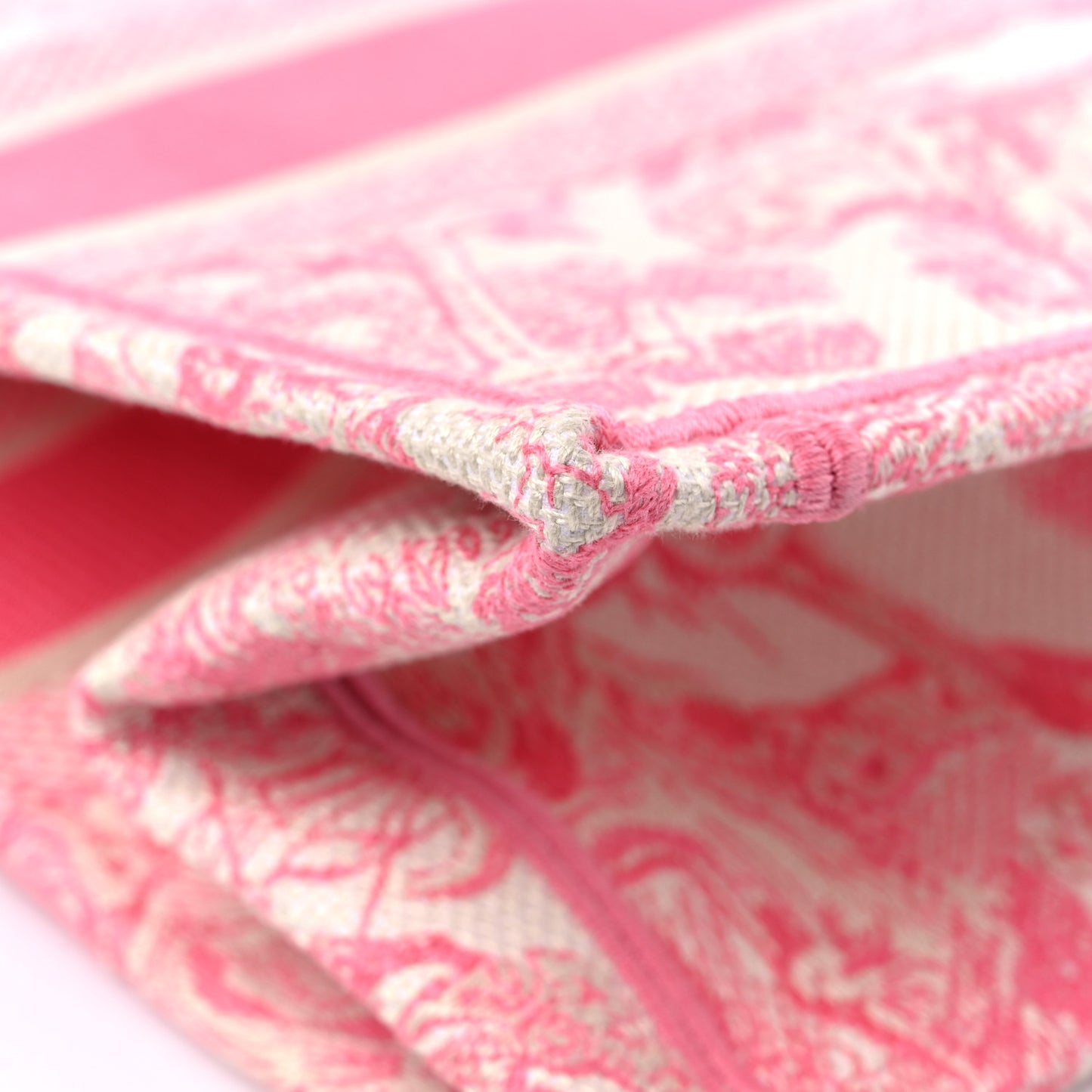Canvas Embroidered Medium Dioriviera Toile De Jouy Book Tote Peony Pink