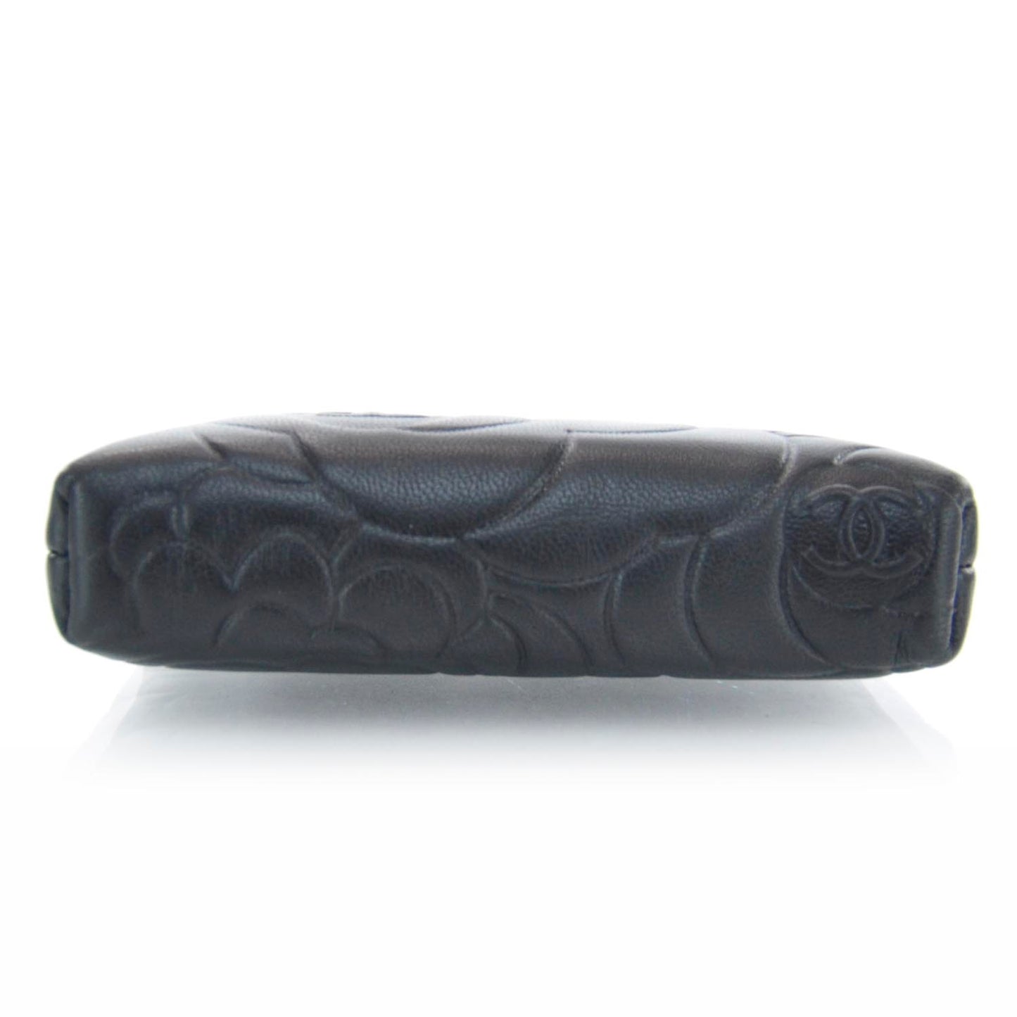 Camellia Embossed Key Holder Case Black