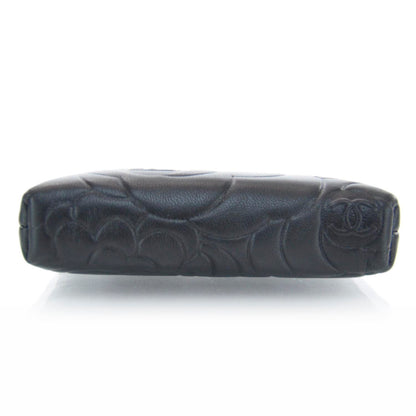 Chanel Camellia Embossed Key Holder Case Black 4 of 8