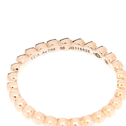 Van Cleef & Arpels 18K Rose Gold Medium Perlee Ring 58 8.25 4 of 5