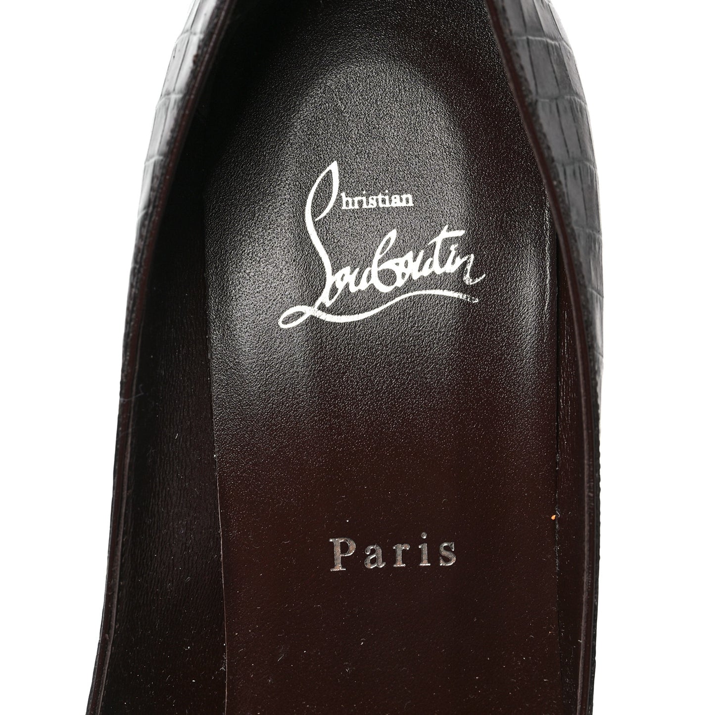 Calfskin Crocodile Embossed Kate 100 Pumps 40 Expresso