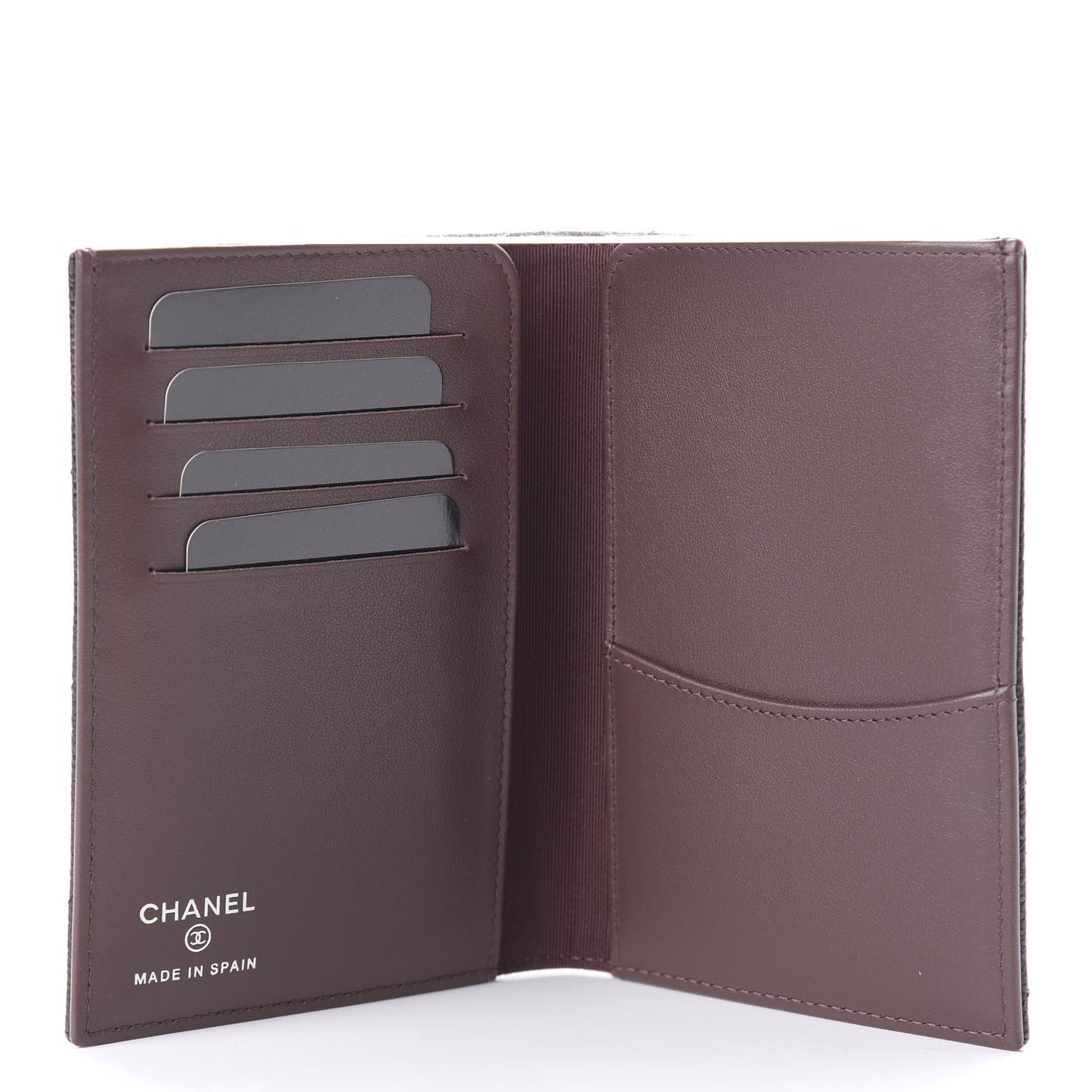 Caviar Quilted Passport Holder Black
