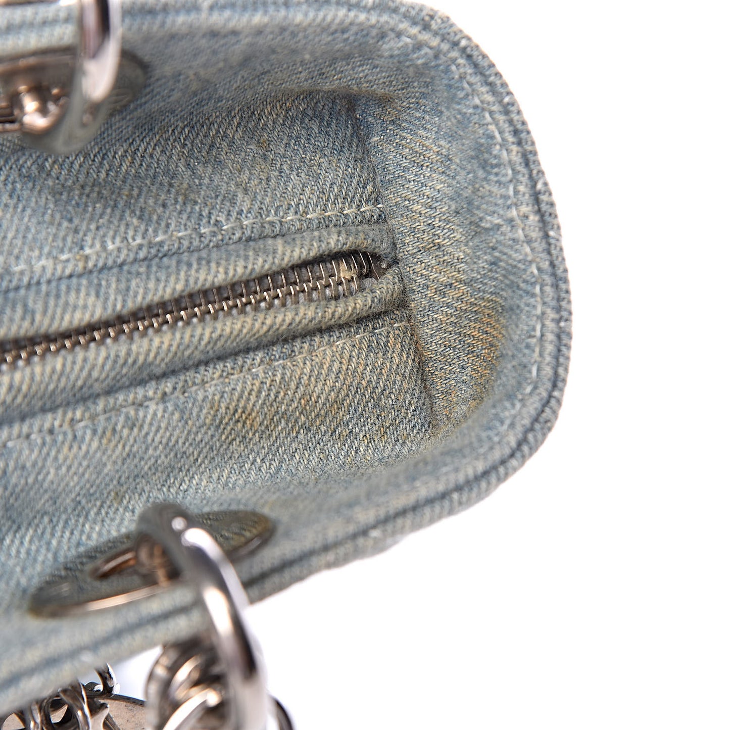 Denim Cannage Medium Lady Dior Blue