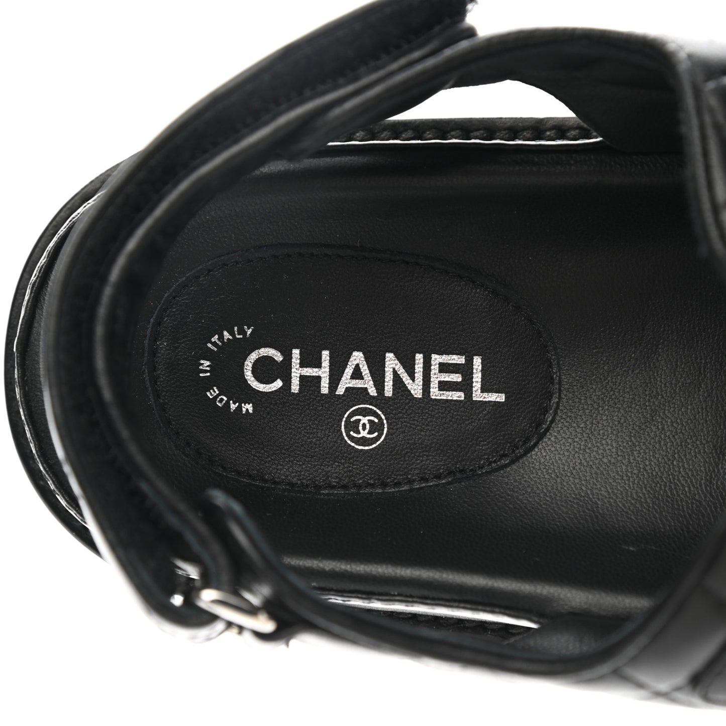 Lambskin Velcro Dad Sandals 38 Black