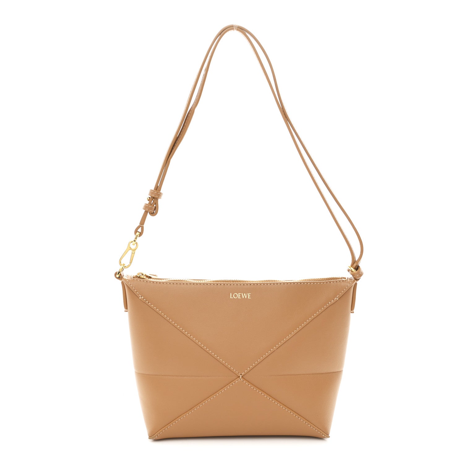 Loewe Shiny Calfskin Puzzle Fold Pouch Warm Desert 1 of 9