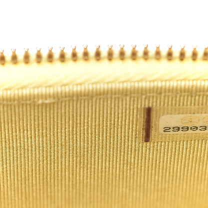 Chanel Caviar Quilted Mini Vanity Case With Chain Yellow 7 of 10