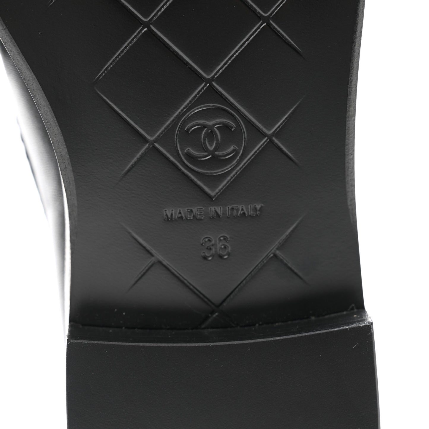 Lambskin Quilted CC Turnlock Loafers 36 Black