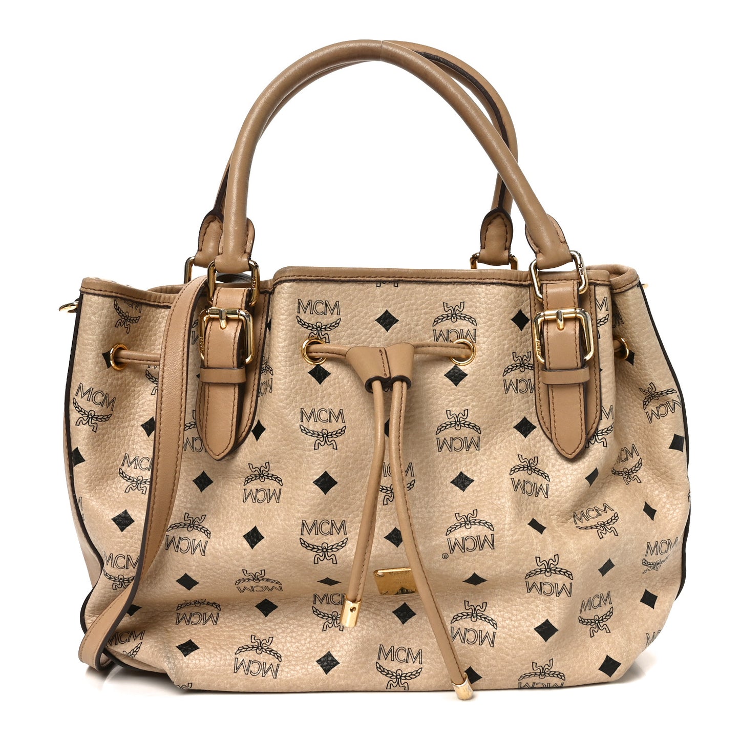 Visetos Medium Drawstring Shopper Beige