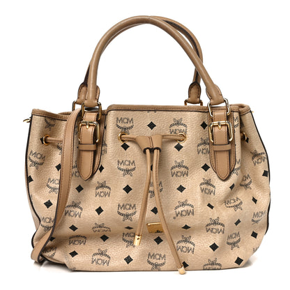 MCM Visetos Medium Drawstring Shopper Beige 1 of 10