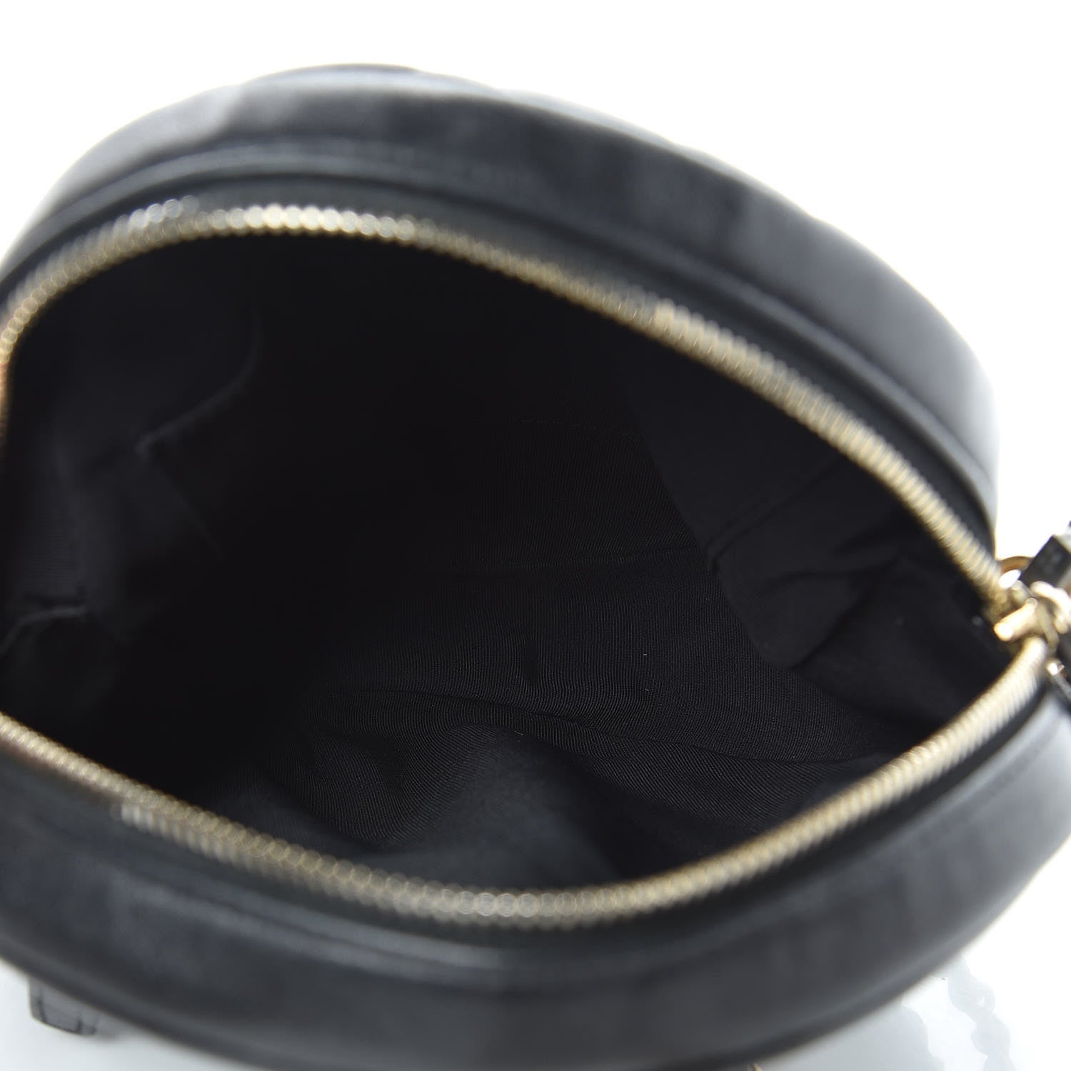 Chanel Lambskin Chevron Quilted Round Evening Bag Black 5 of 12
